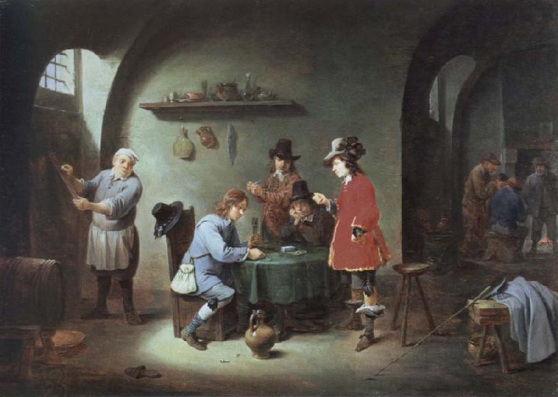 David Teniers gambling scene at an lnn China oil painting art
